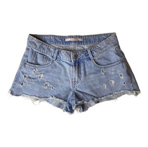 Zara Trafaluc Denim Distressed Shorts. Size 4